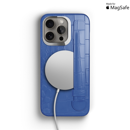 Iphone 15 Pro Phantom Blue Alligator Strap Case | Magsafe