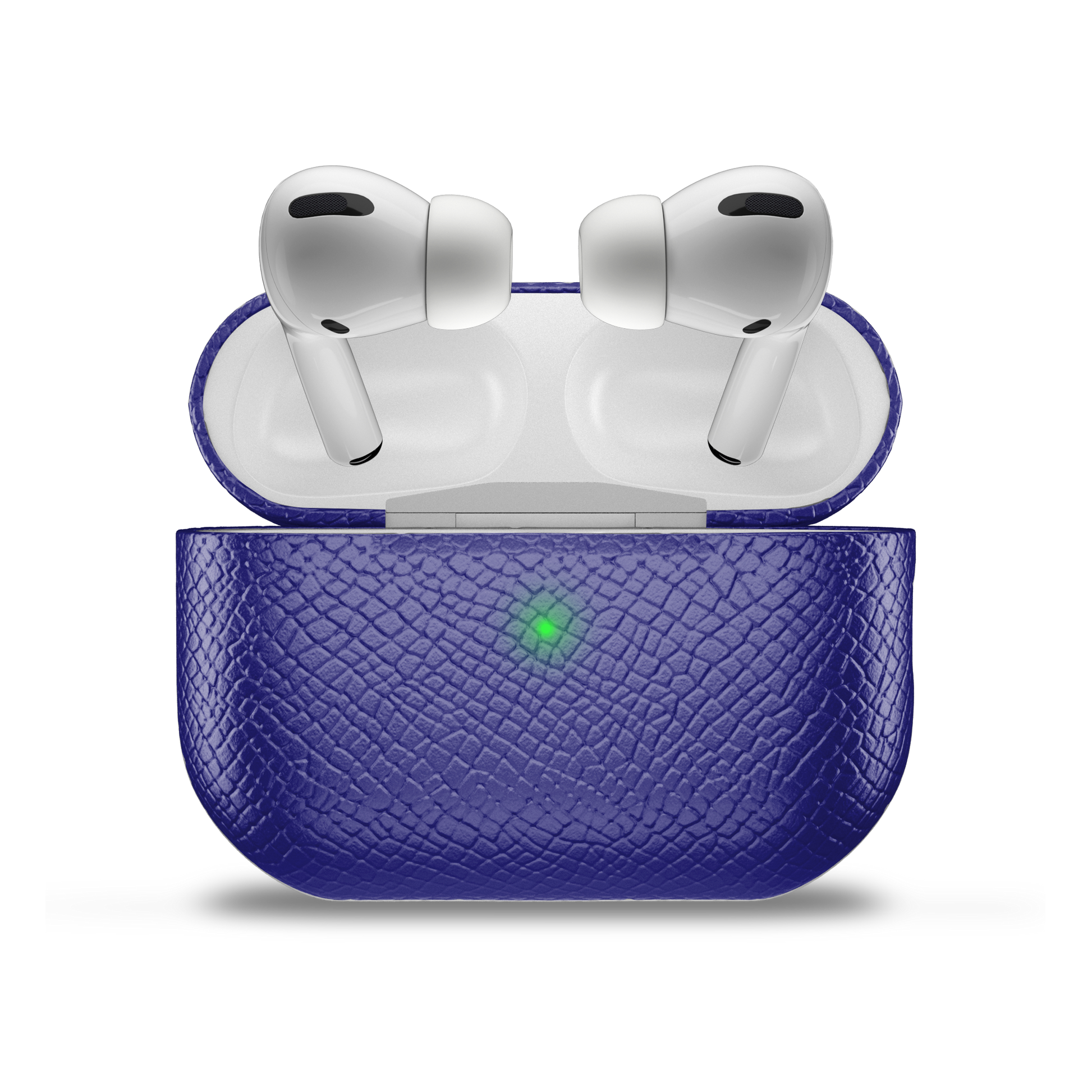 Airpods Pro 2 Blue Peony Grained Leather Cover