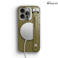 Iphone 15 Pro Olive Green Alligator Removable Strap Case | Magsafe