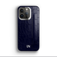 Iphone 14 Pro Navy Blue Alligator Strap Case | Magsafe
