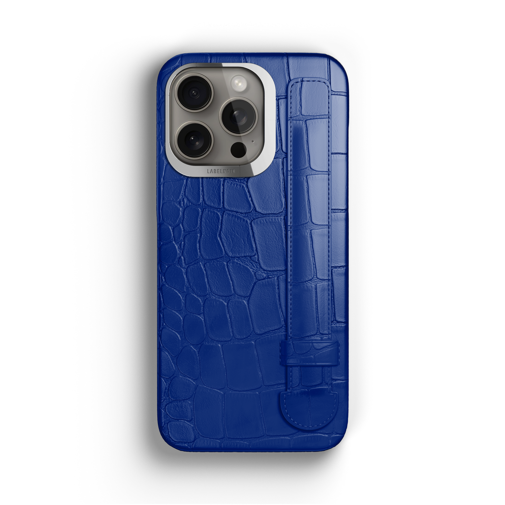 Iphone 15 Pro Blue Peony Alligator Strap Case | Magsafe
