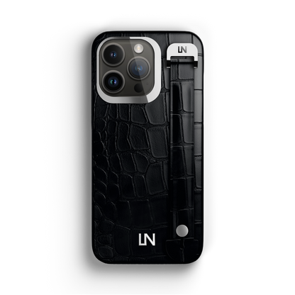 Iphone 14 Pro Black Alligator Removable Strap Case | Magsafe