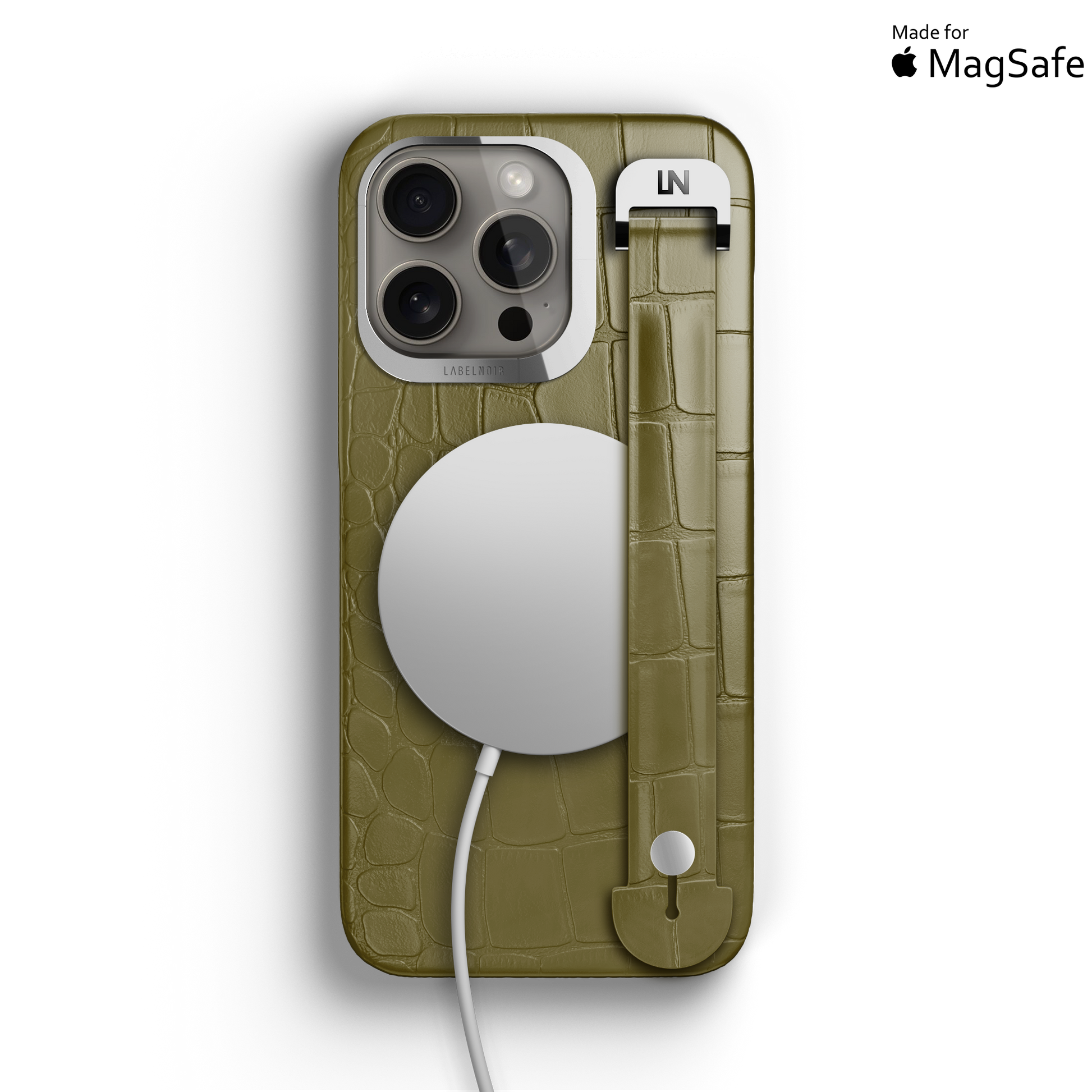 Iphone 16 Pro Max Olive Green Alligator Removable Strap Case | Magsafe