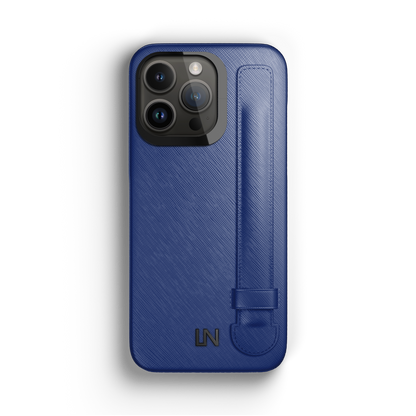 Iphone 13 Pro Blue Peony Saffiano Strap Case | Magsafe
