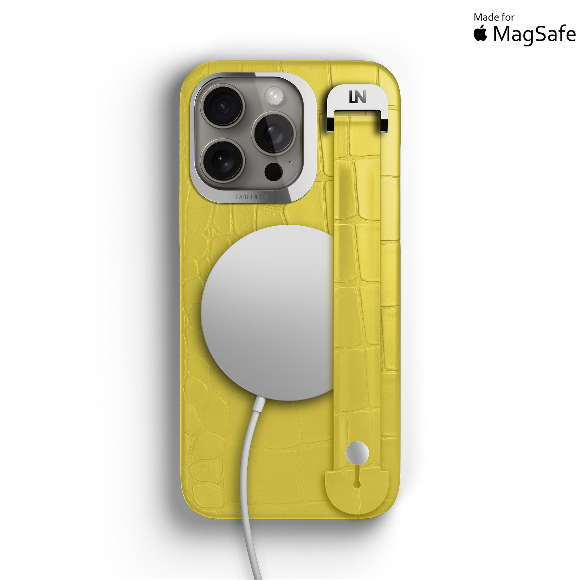 Iphone 16 Pro Yellow Alligator Removable Strap Case | Magsafe