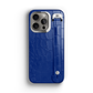 Iphone 15 Pro Blue Peony Alligator Removable Strap Case | Magsafe