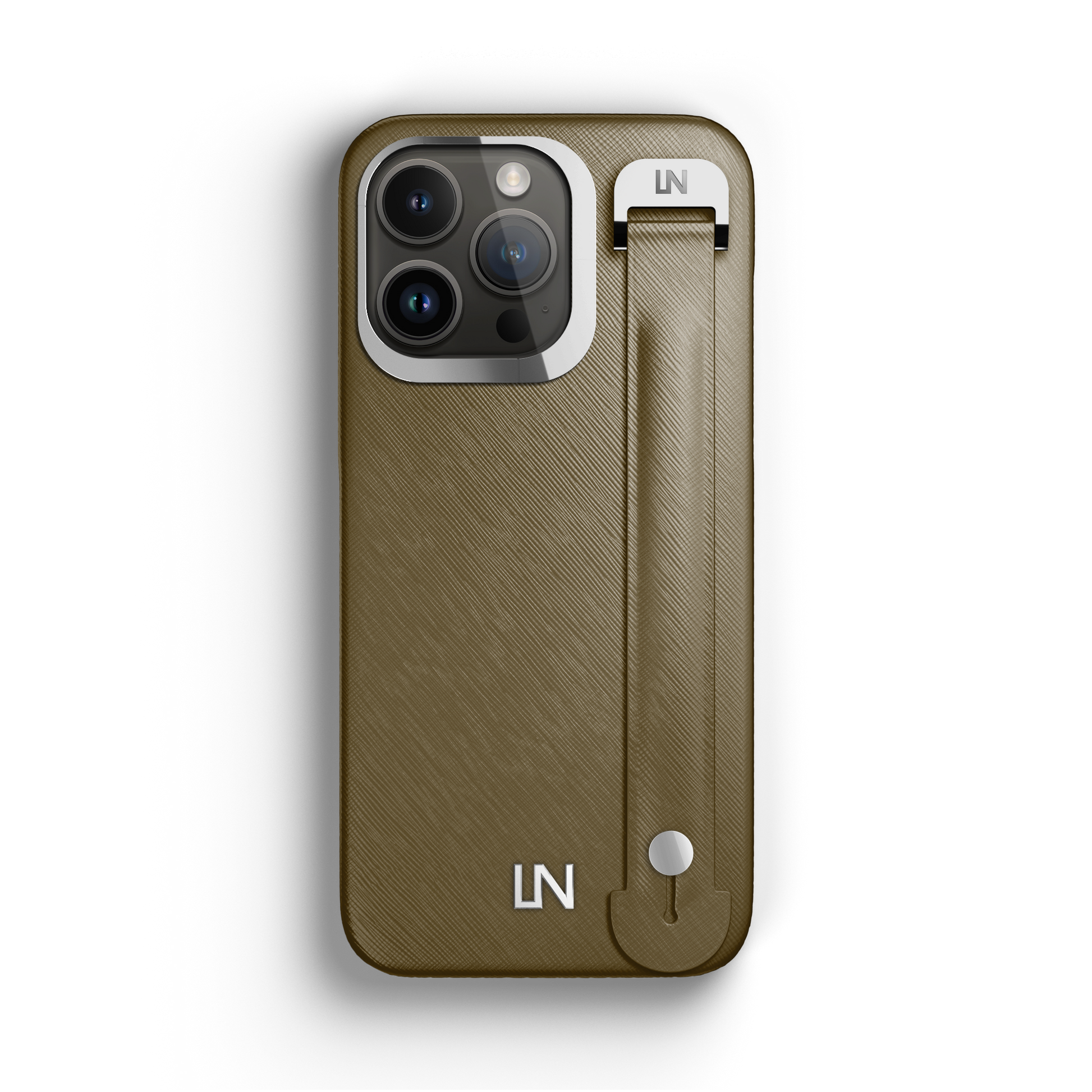 Iphone 13 Pro Kaki Saffiano Removable Strap Case | Magsafe