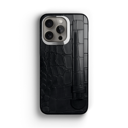 Iphone 16 Pro Black Alligator Strap Case | Magsafe