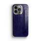 Iphone 15 Pro Navy Blue Alligator Strap Case | Magsafee