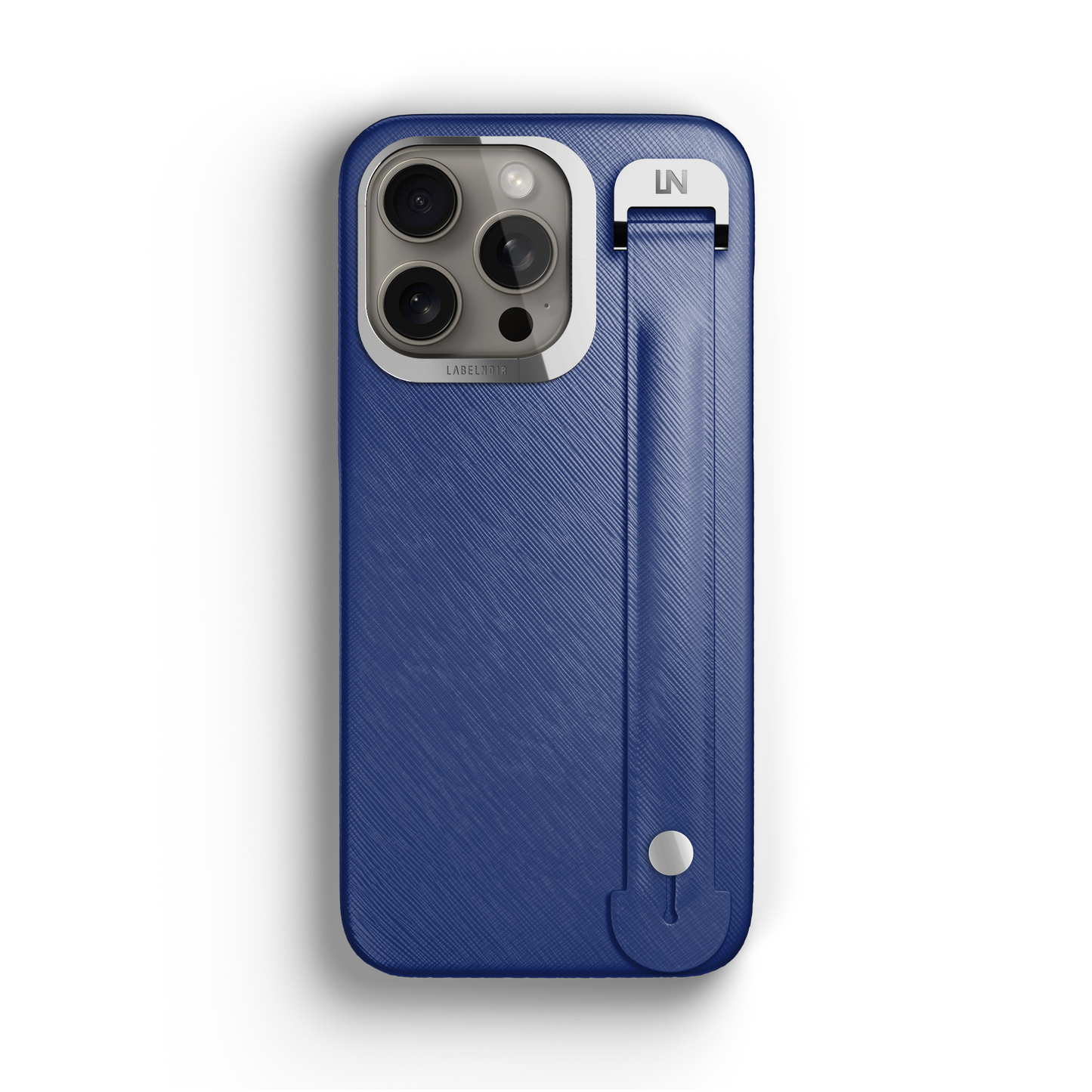 Iphone 15 Pro Blue Peony Saffiano Removable Strap Case | Magsafe