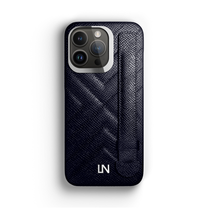 Iphone 13 Pro Navy Blue Quilted Strap Case