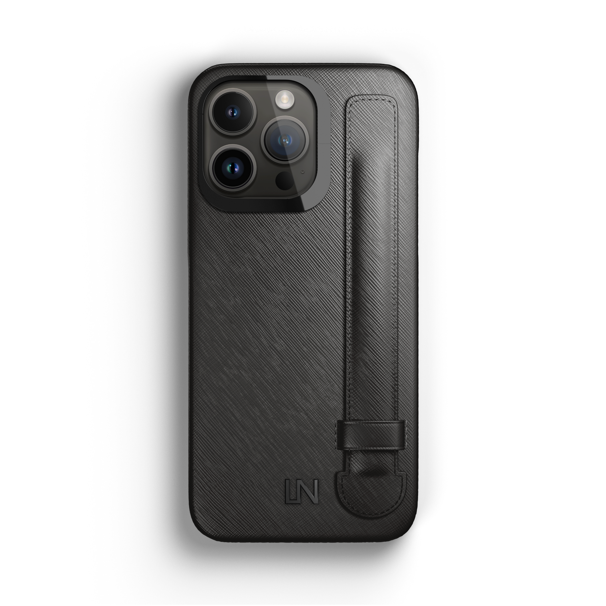Iphone 14 Pro Black Saffiano Strap Case | Magsafe