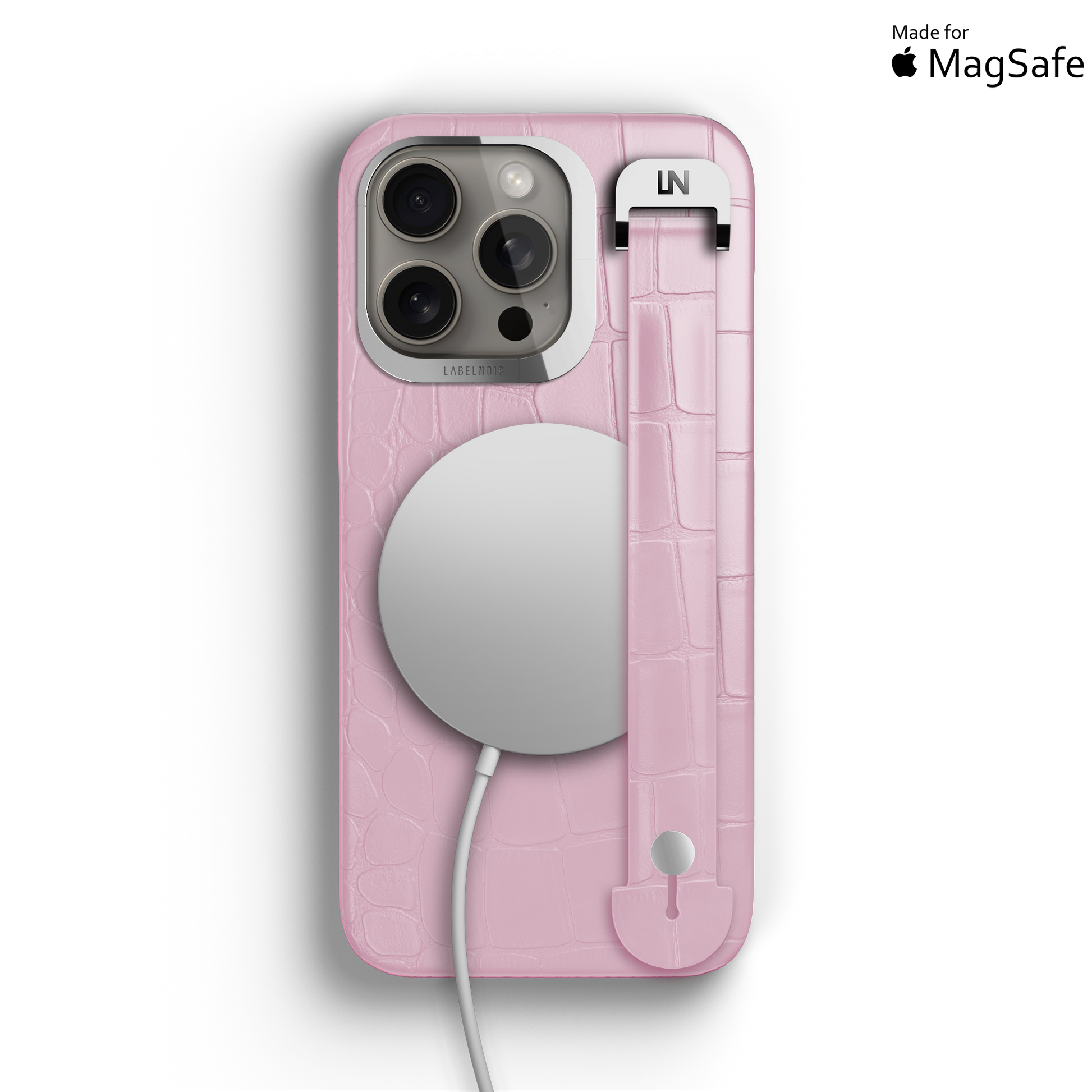 Iphone 15 Pro Max Pink Alligator Removable Strap Case | Magsafe