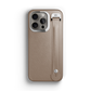 Iphone 15 Pro Taupe Saffiano Removable Strap Case | Magsafe