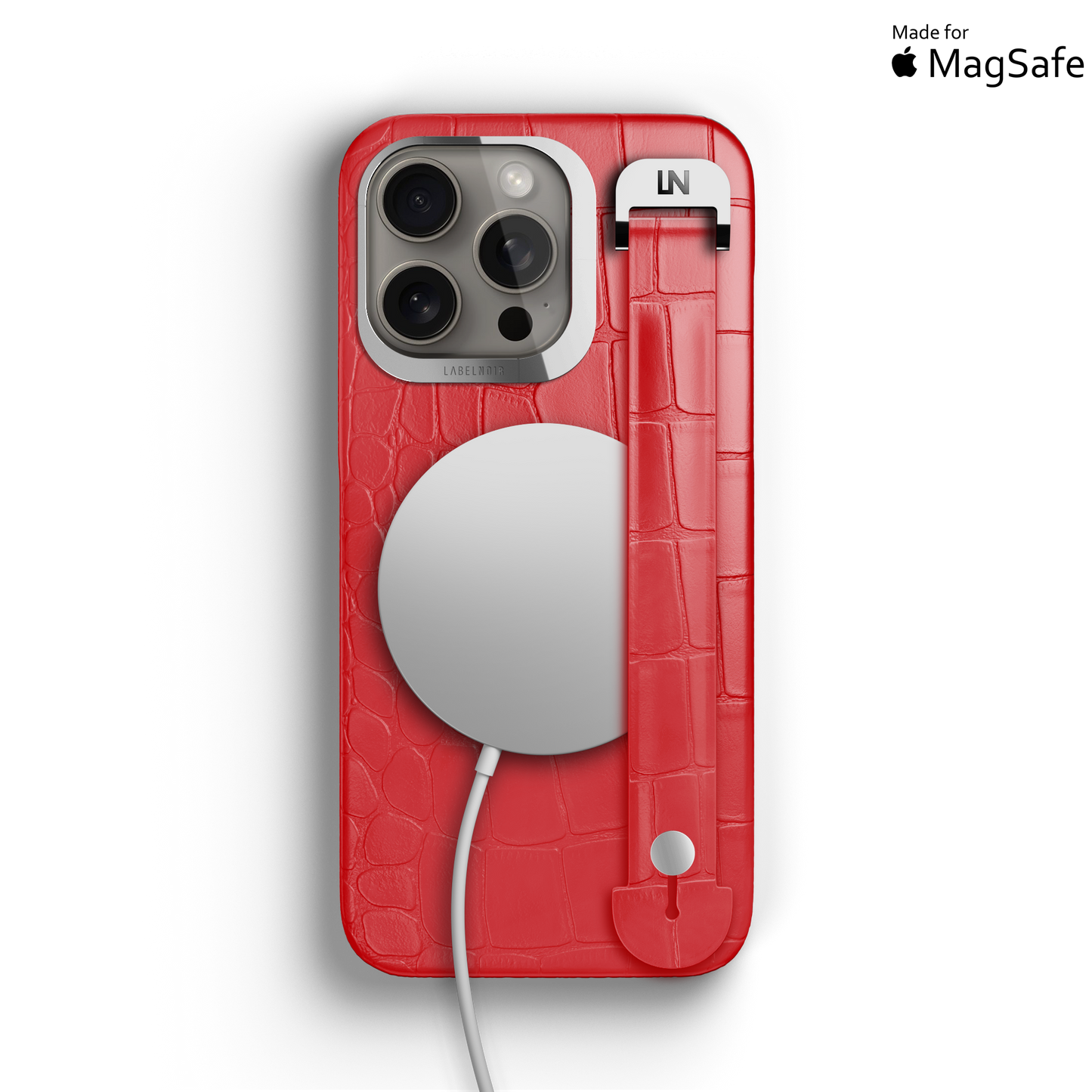 Iphone 16 Pro Red Alligator Removable Strap Case | Magsafe