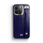 Iphone 13 Pro Navy Blue Alligator Removable Strap Case | Magsafe