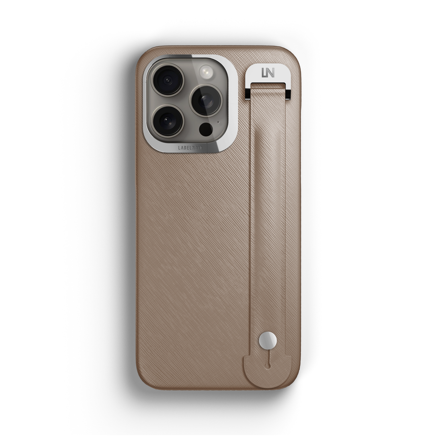 Iphone 16 Pro Taupe Saffiano Removable Strap Case | Magsafe