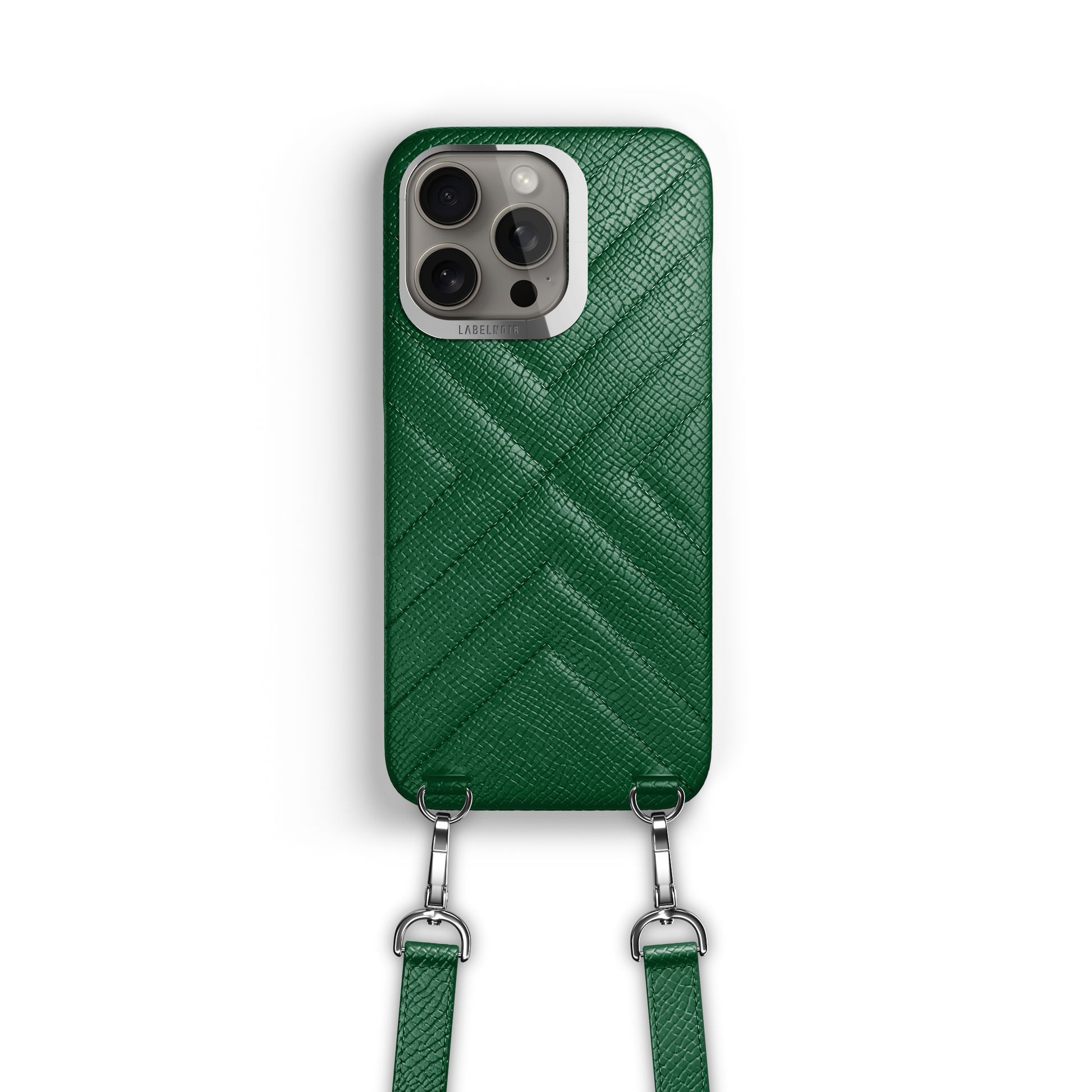 Iphone 15 Pro Quilted Green Sapin Crossbody Case | Label Noir Genève