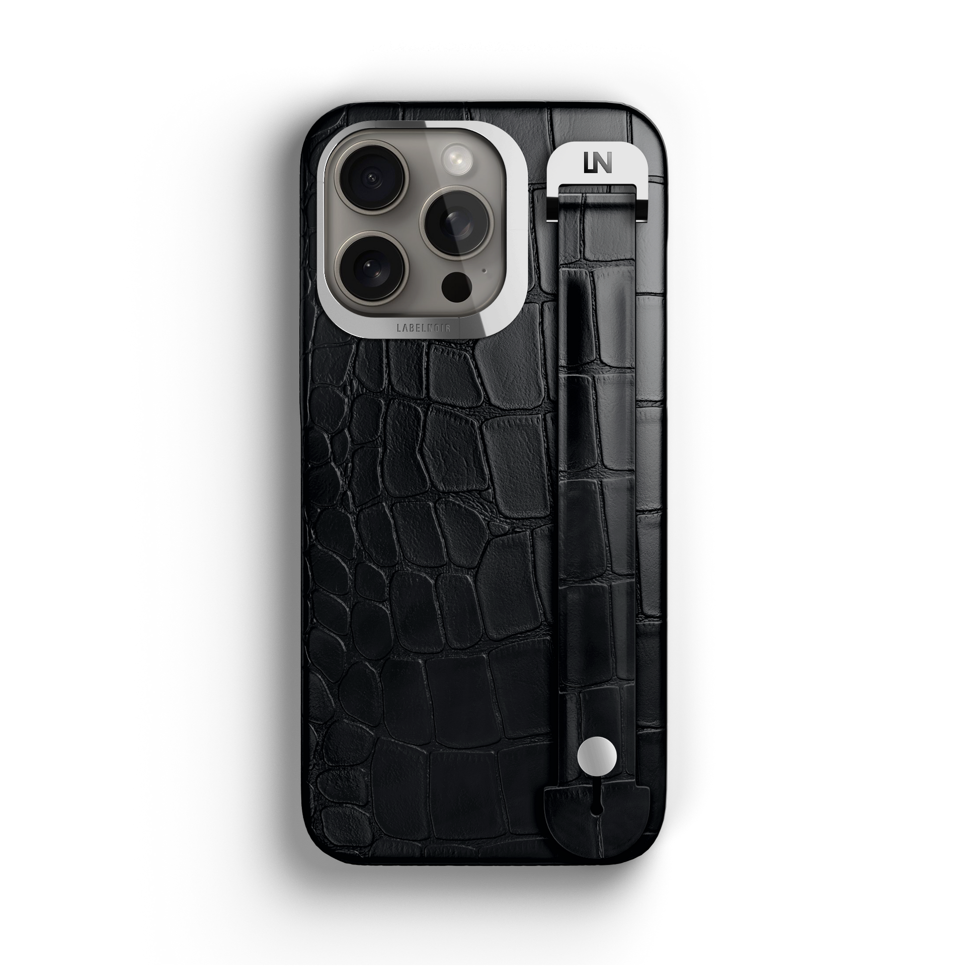 Iphone 15 Pro Black Alligator Removable Strap Case | Magsafe