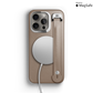 Iphone 16 Pro Taupe Saffiano Removable Strap Case | Magsafe