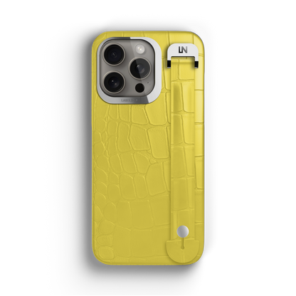 Iphone 15 Pro Max Yellow Alligator Removable Strap Case | Magsafe