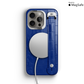 Iphone 16 Pro Blue Peony Alligator Removable Strap Case | Magsafe