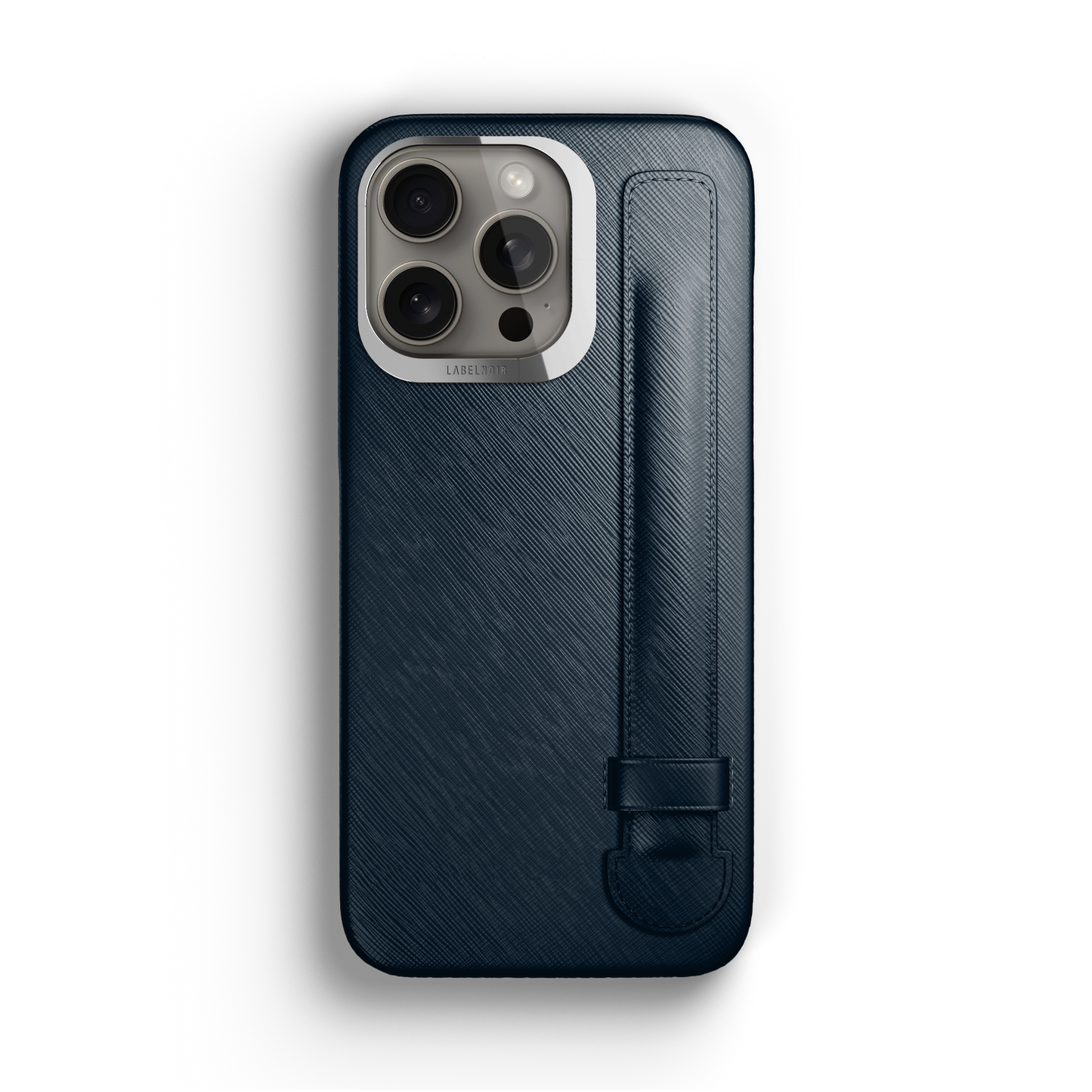 Iphone 16 Pro Navy Blue Saffiano Strap Case | Magsafe