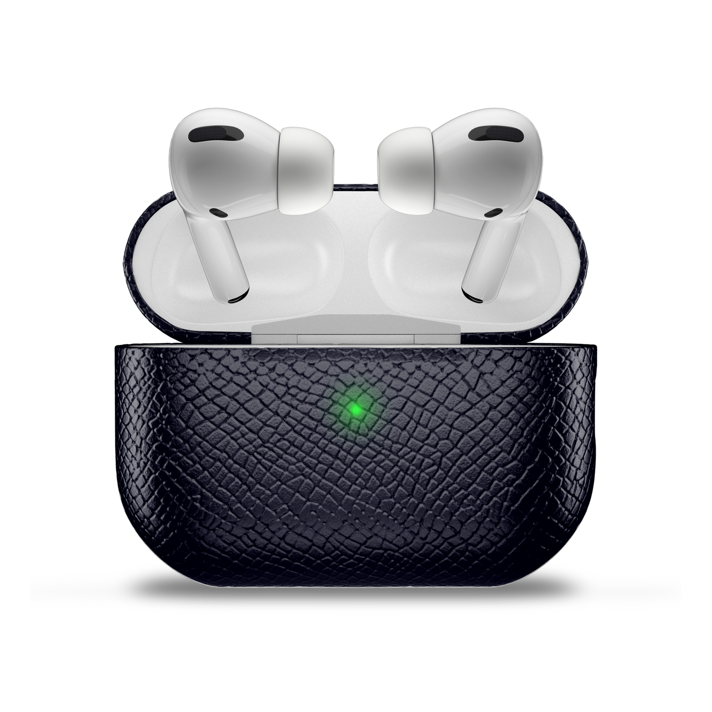 Airpods Pro 2 Navy Blue Grained Leather Cover