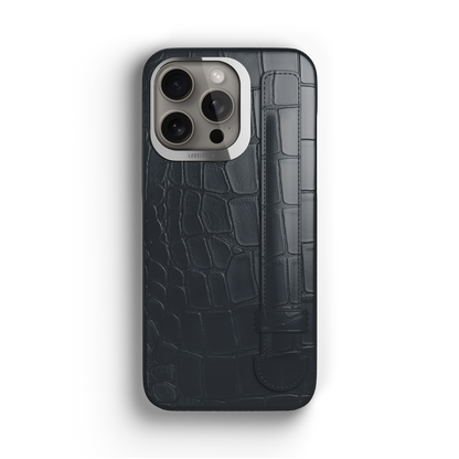 Iphone 15 Pro Graphite Alligator Strap Case | Magsafe