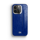 Iphone 14 Pro Blue Peony Alligator Strap Case | Magsafe