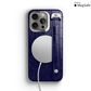 Iphone 16 Pro Navy Blue Alligator Removable Strap Case | Magsafe