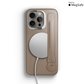 Iphone 16 Pro Taupe Saffiano Strap Case | Magsafe