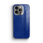 Iphone 16 Pro Blue Peony Alligator Strap Case | Magsafe