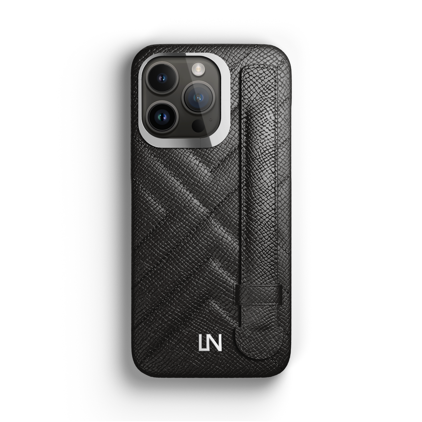 Iphone 13 Pro Black Quilted Strap Case