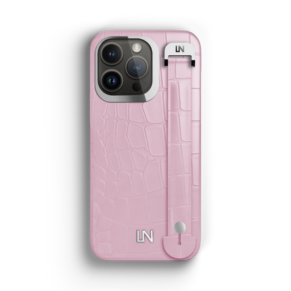 Iphone 14 Pro Pink Alligator Removable Strap Case | Magsafe
