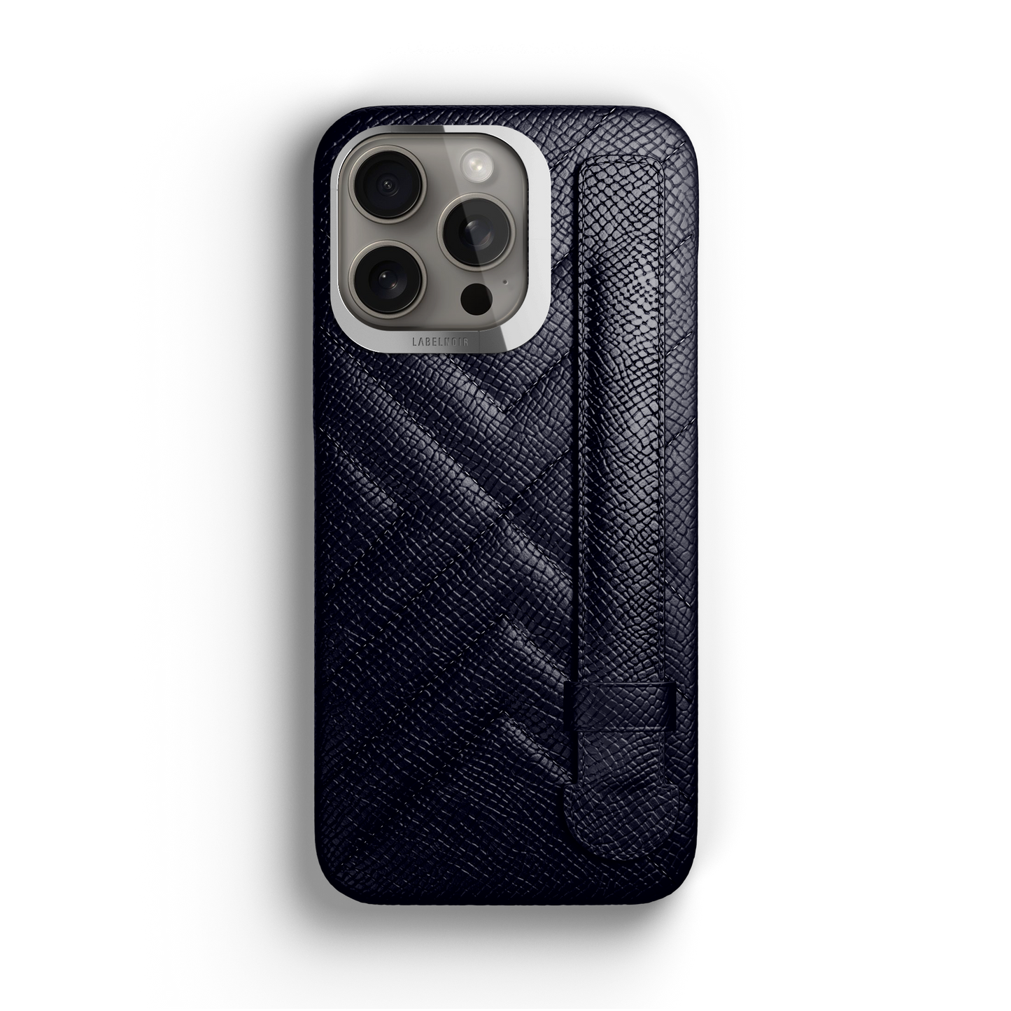 Iphone 15 Pro Navy Blue Quilted Strap Case