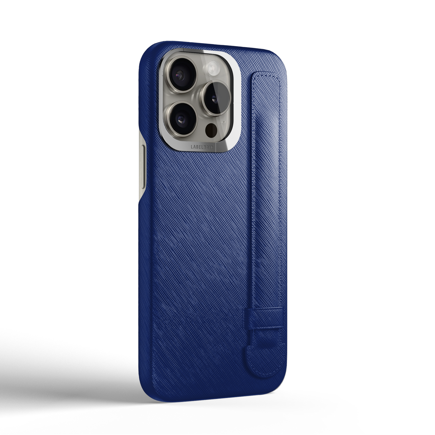 Iphone 16 Pro Blue Peony Saffiano Strap Case | Magsafe