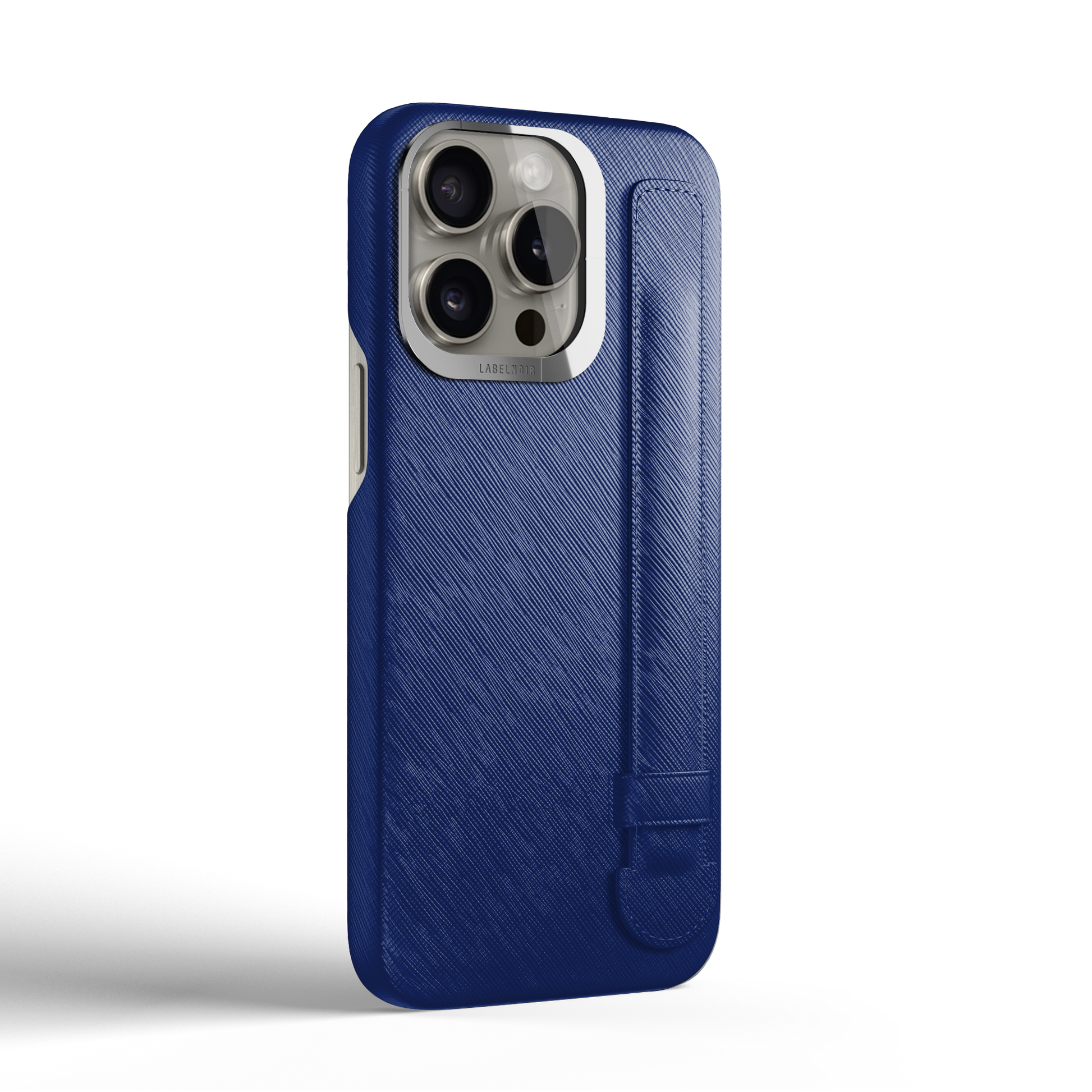 Iphone 16 Pro Blue Peony Saffiano Strap Case | Magsafe