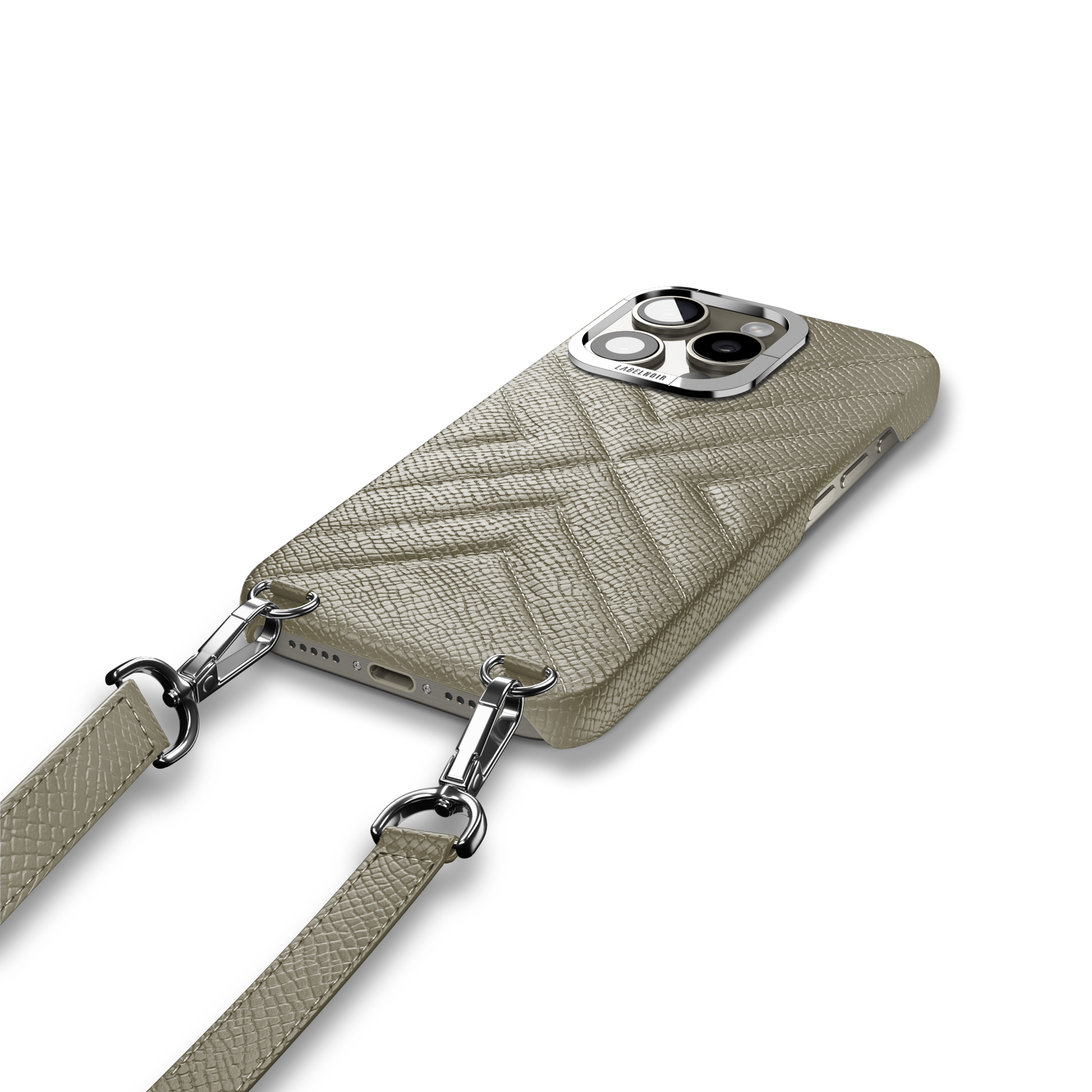 Iphone 15 Pro Taupe Crossbody Case | Label Noir Genève
