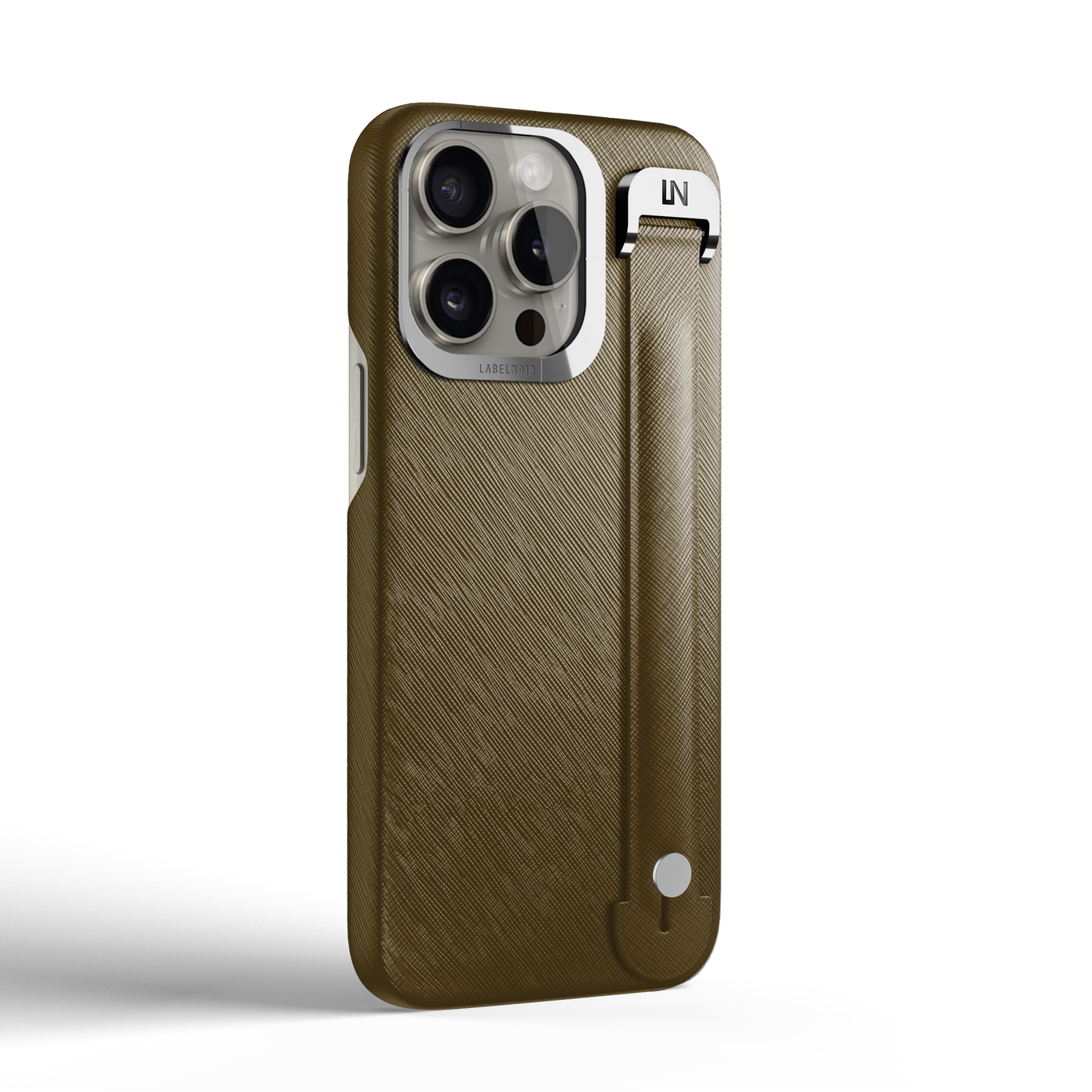 Iphone 15 Pro Kaki Saffiano Removable Strap Case | Magsafe