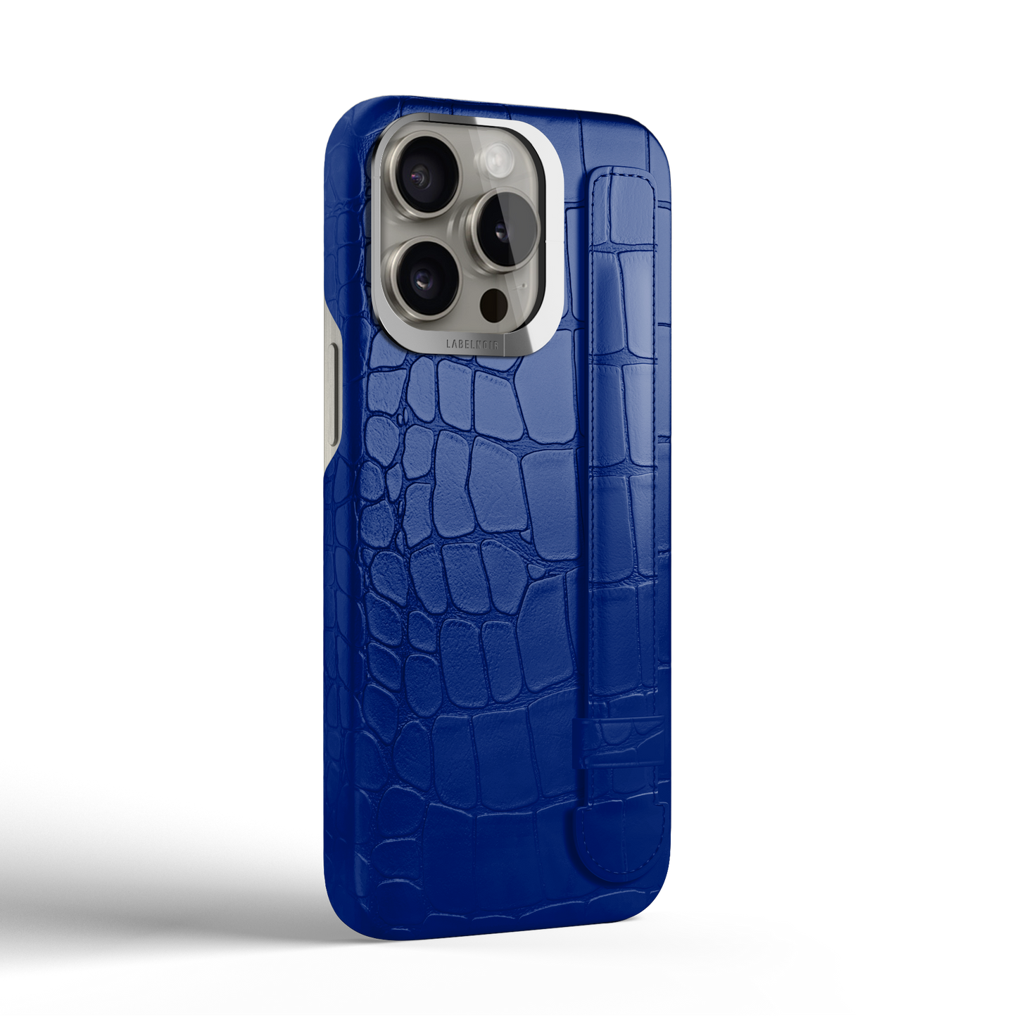 Iphone 15 Pro Blue Peony Alligator Strap Case | Magsafe