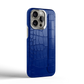 Iphone 16 Pro Blue Peony Alligator Strap Case | Magsafe