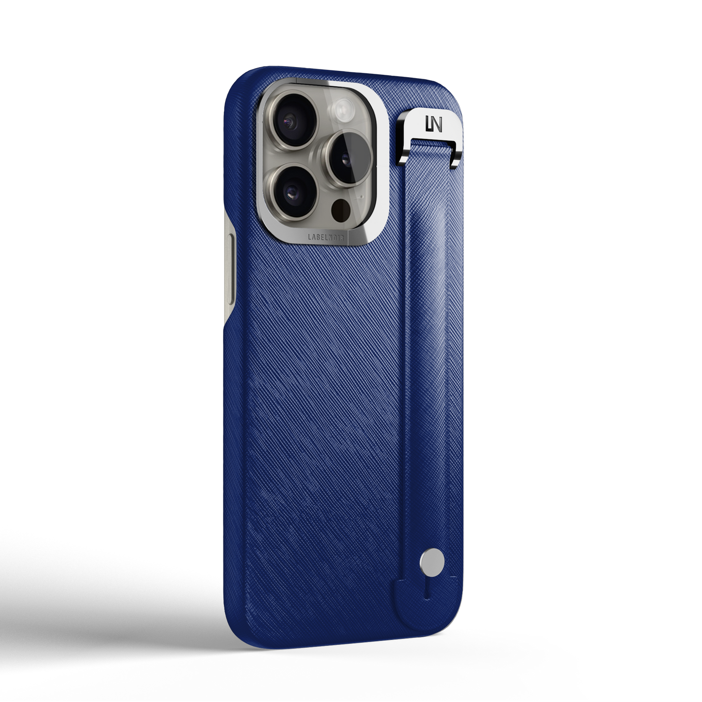 Iphone 15 Pro Blue Peony Saffiano Removable Strap Case | Magsafe