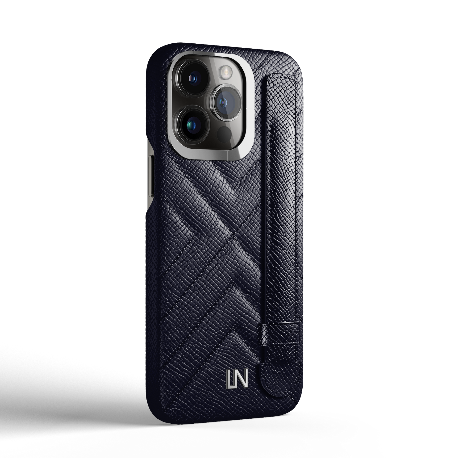 Iphone 13 Pro Navy Blue Quilted Strap Case