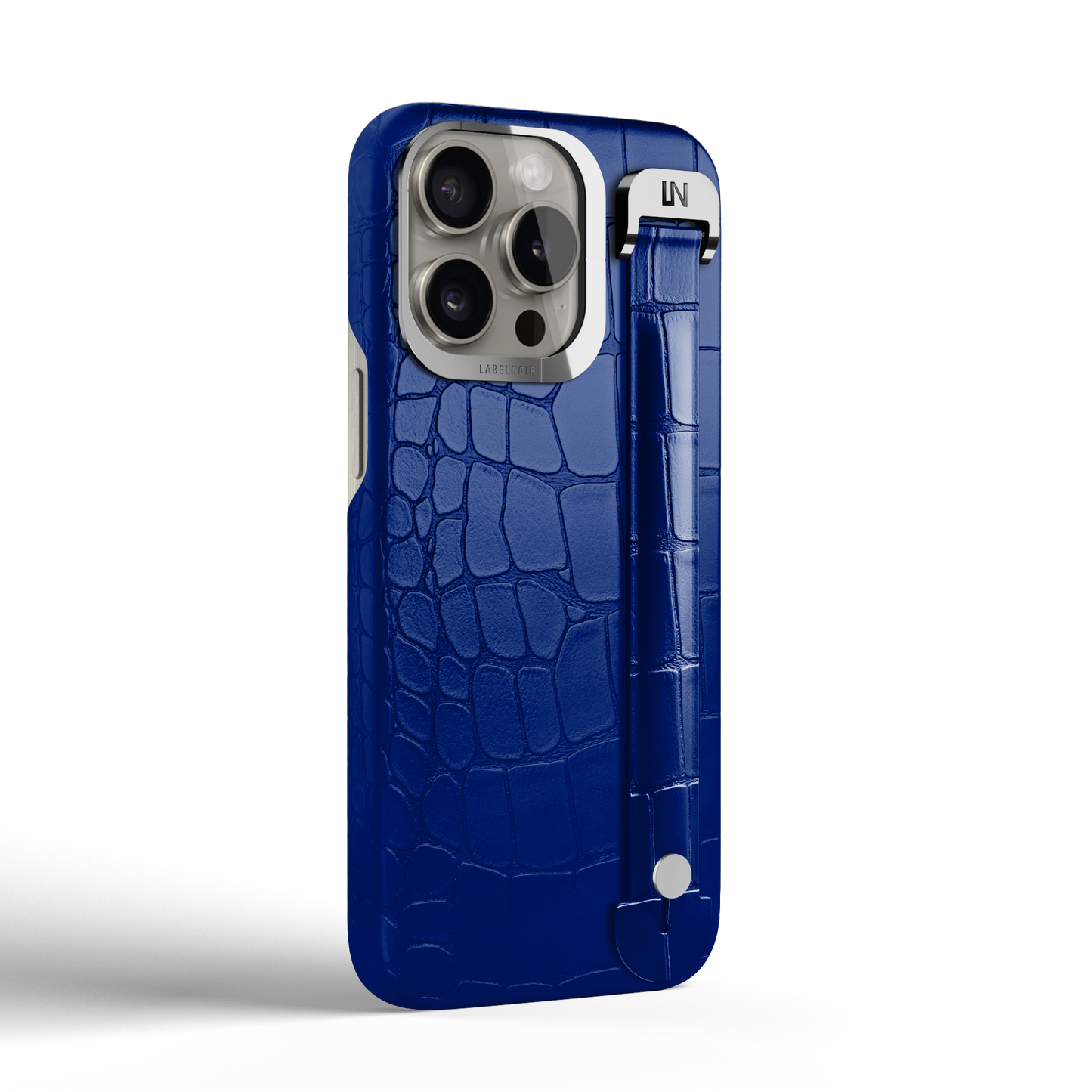 Iphone 15 Pro Max Blue Peony Alligator Removable Strap Case | Magsafe