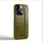 Iphone 14 Pro Olive Green Alligator Strap Case | Magsafe