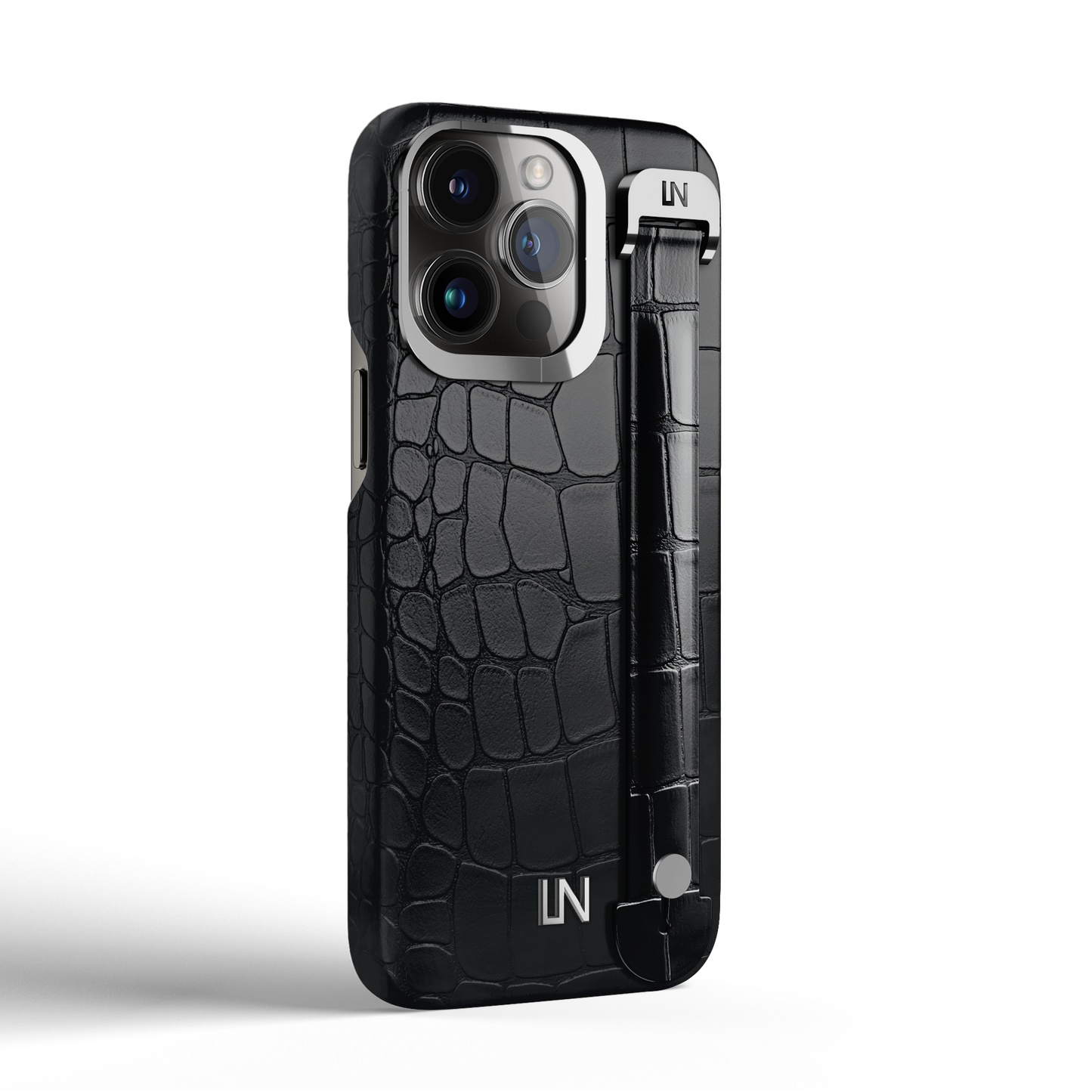 Iphone 14 Pro Black Alligator Removable Strap Case | Magsafe