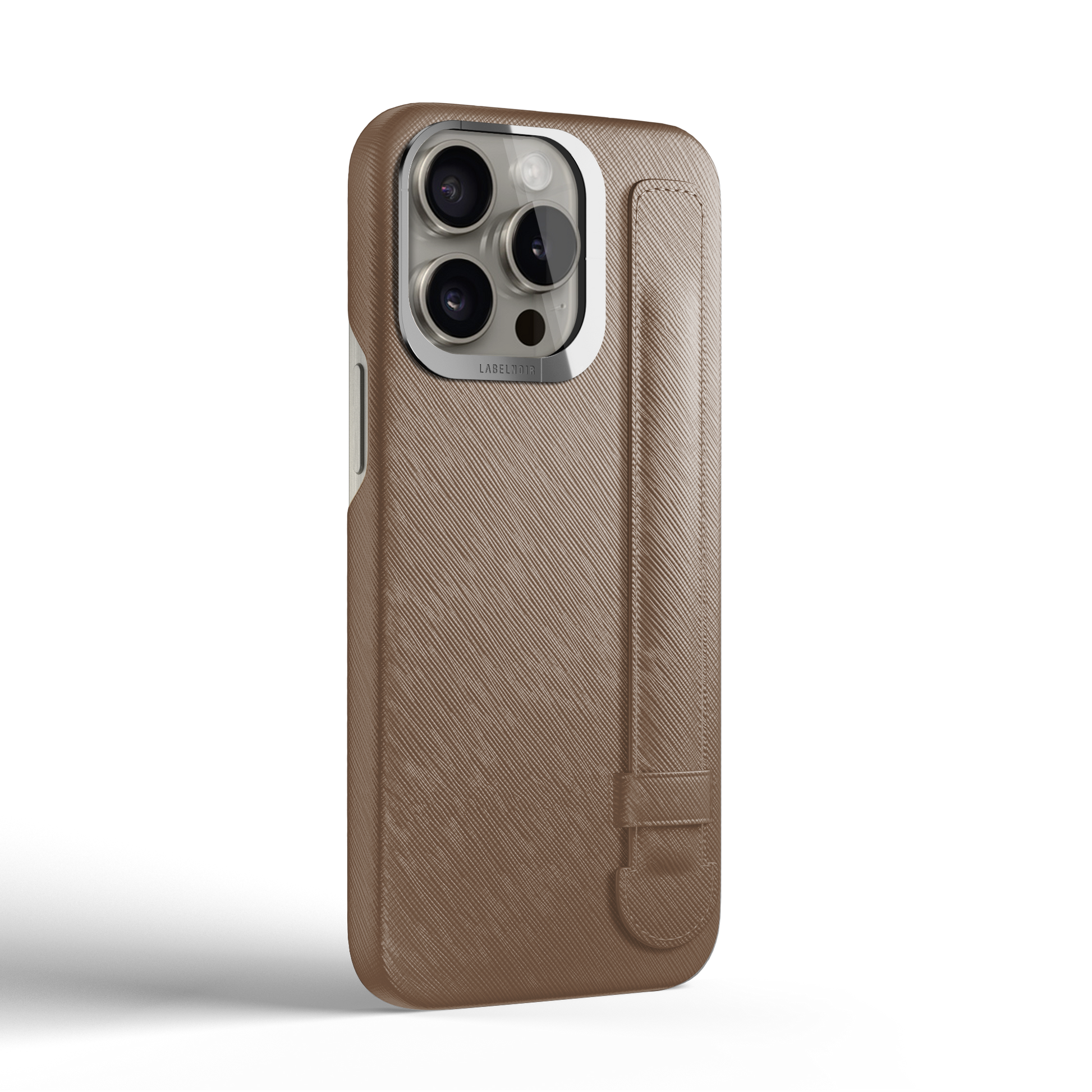 Iphone 16 Pro Taupe Saffiano Strap Case | Magsafe