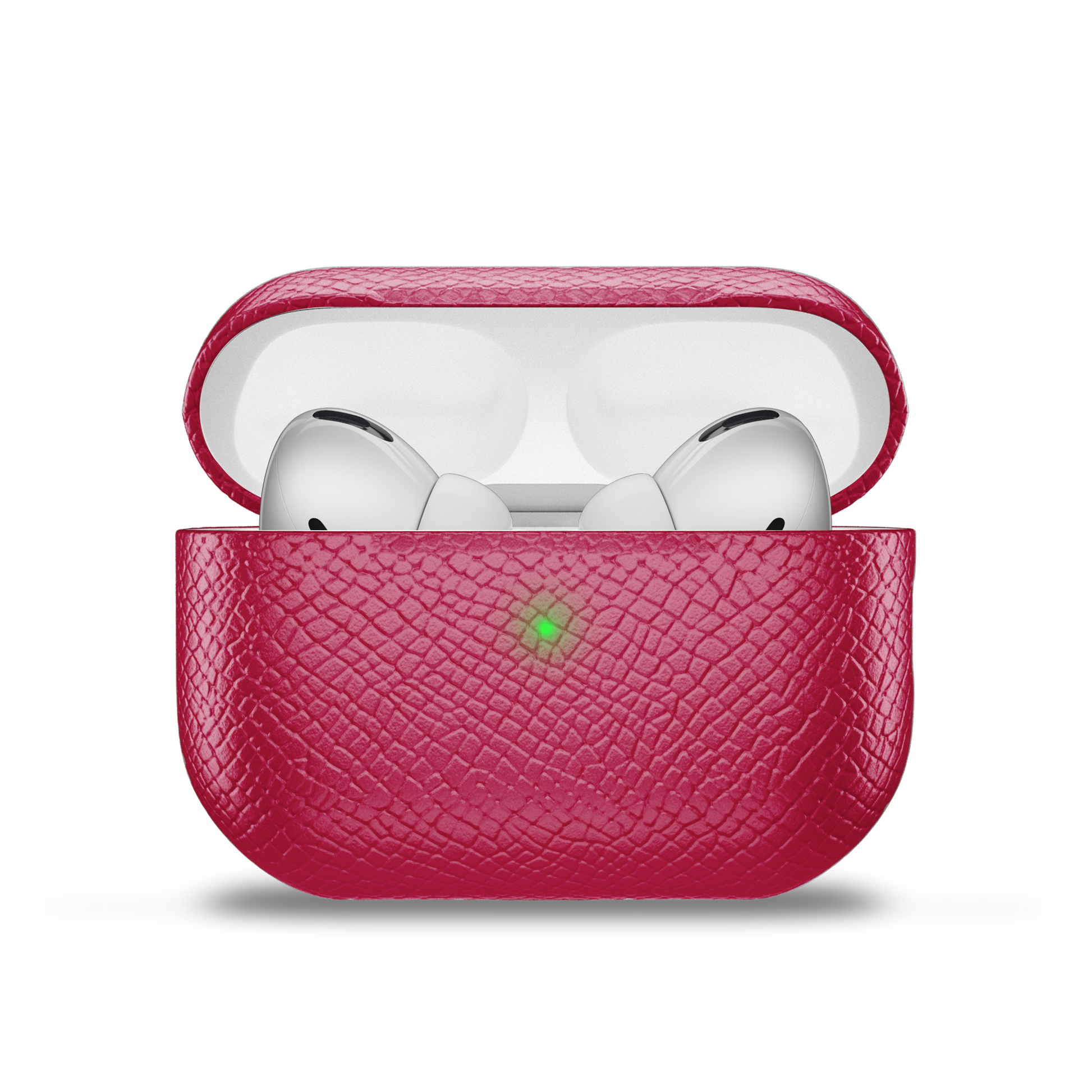 Airpods Pro 2 Fuschia Grained Leather Cover