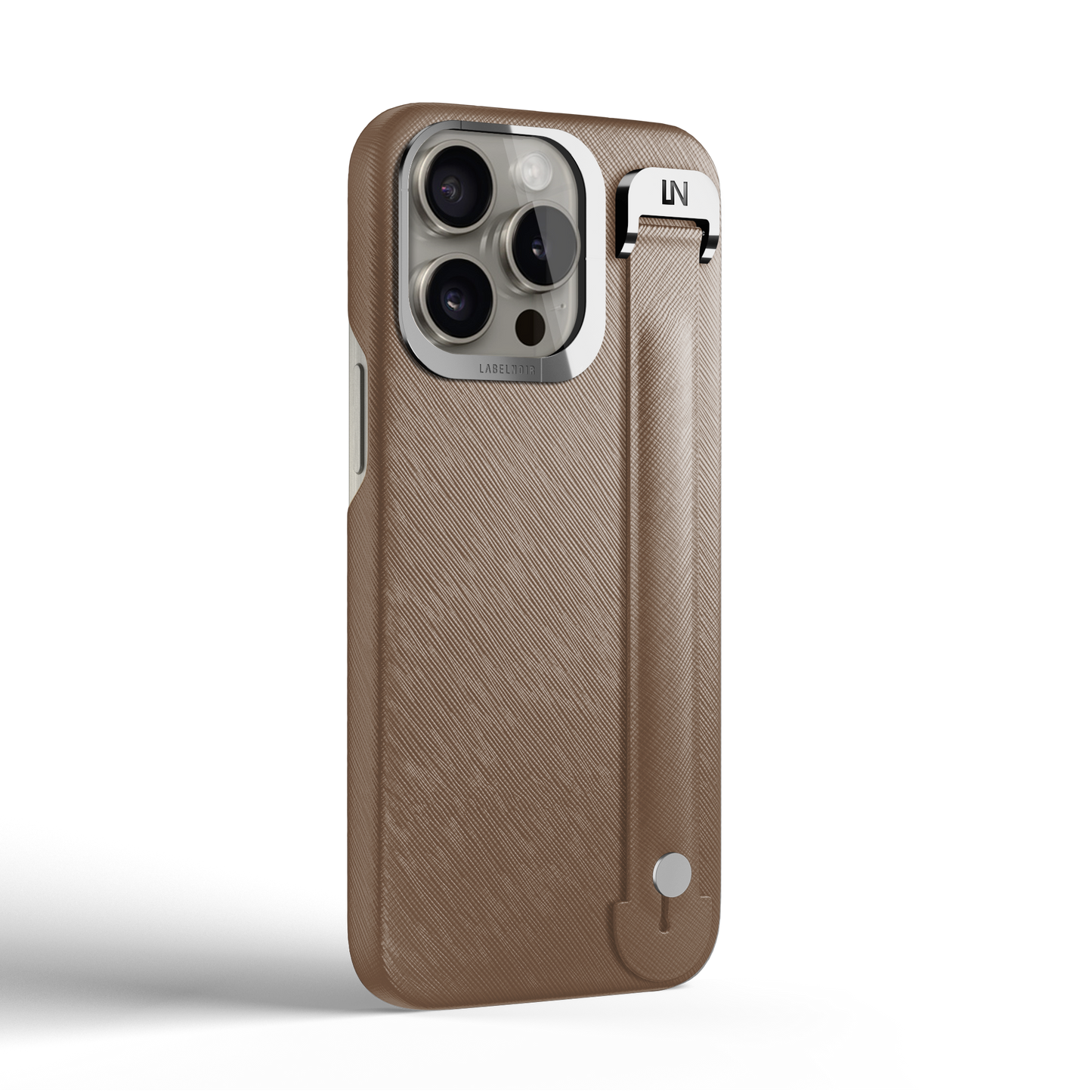 Iphone 16 Pro Taupe Saffiano Removable Strap Case | Magsafe